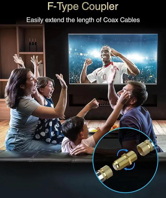 Alt view image 5 of 7 - Coaxial Coupler (5 Pack) - Cable Connectors for Coaxial Cable Extension F81 Extension Adapter - Works with HDTV Antenna Cable Modem Coaxial Splitter CATV