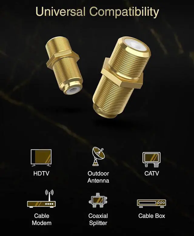 Alt view image 7 of 7 - Coaxial Coupler (5 Pack) - Cable Connectors for Coaxial Cable Extension F81 Extension Adapter - Works with HDTV Antenna Cable Modem Coaxial Splitter CATV