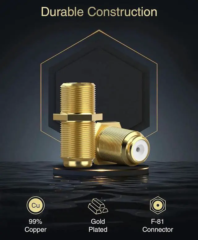 Alt view image 2 of 7 - Coaxial Coupler (5 Pack) - Cable Connectors for Coaxial Cable Extension F81 Extension Adapter - Works with HDTV Antenna Cable Modem Coaxial Splitter CATV