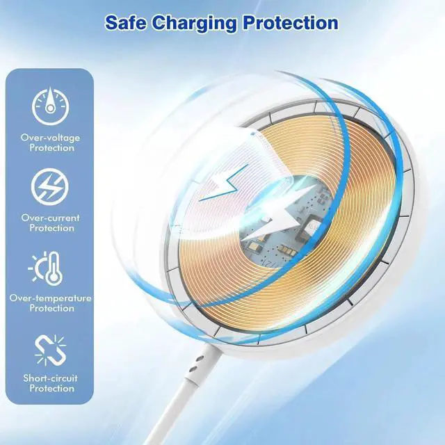 Alt view image 5 of 7 - Long 6FT Magnetic Wireless Charger Fast iPhone MagSafe Charger Mag-Safe Quick Wireless Charging Pad Magnet Charge Pad USB Type C Charge Block Adapter for iPhone 16/16Pro Max/15/14/13/12/11