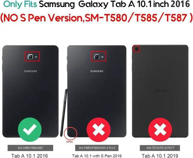 Alt view image 7 of 7 - Slim Case for Galaxy Tab A 10.1 2016 SM-T580 T585 T587 Smart Cover Stand Folio Case for Galaxy Tab A 10.1 Inch Tablet -Black