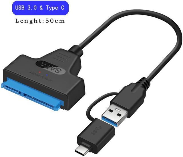 Nedsænkning smække Perth SATA to USB 3.0 Cable Adapter UP To 6 Gbps 7+15/22 pin For Support 2.5 Inch  External SSD HDD Hard Drive Sata III SATA 3 USB 3.0 & Type C SATA / eSATA  Cables - Newegg.com