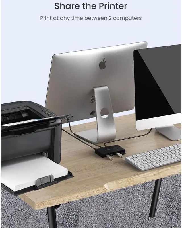 Alt view image 7 of 7 - USB KVM Switch USB 3.0 Switcher 2 Port PCs Sharing 4 Devices for Keyboard Mouse Printer Monitor USB 3.0 Switch Selector for Keyboard Mouse Scanner Printer Kvm Switch Hub U-Disk, Printer