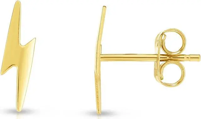 Main image of 14K Yellow Gold Polished Lightning Bolt Stud Earrings, Giorgio Bergamo
