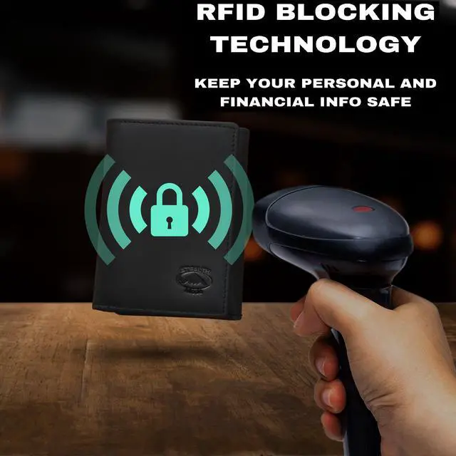 Alt view image 5 of 5 - Stealth Mode Trifold Leather Wallet for Men with RFID Blocking (Black)