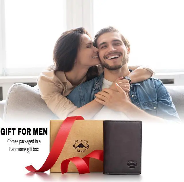 Alt view image 4 of 5 - Stealth Mode Trifold Leather Wallet for Men with RFID Blocking (Black)