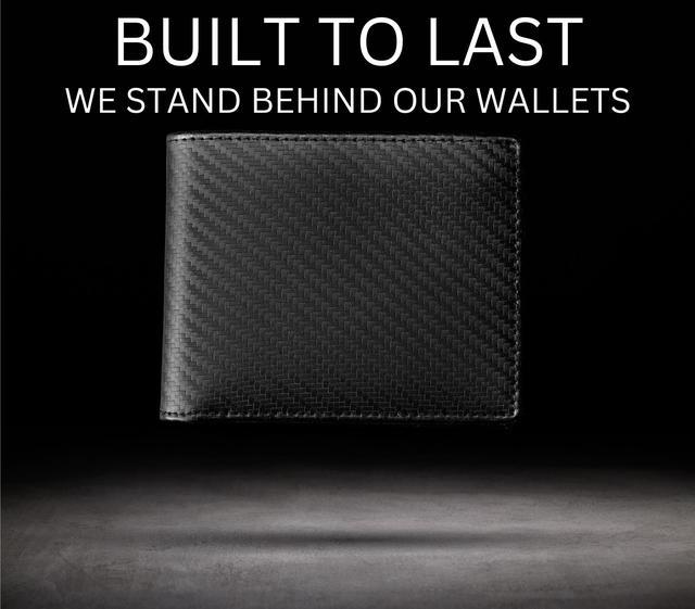 Black Bifold Wallet for Men With ID Window and RFID Blocking - Stealth Mode  Leather