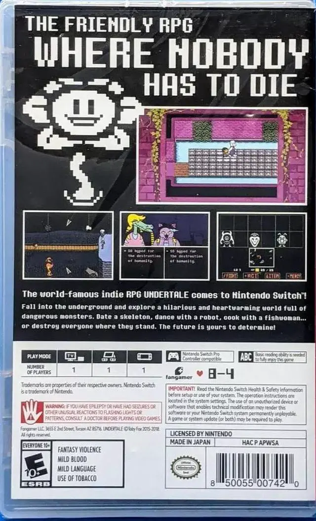 Alt view image 2 of 3 - Fangamer- Undertale - Nintendo Switch