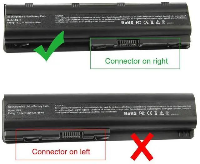 Alt view image 4 of 5 - Universal Laptop Battery for HP MU06 MU09 SPARE 593554-001 593553-001