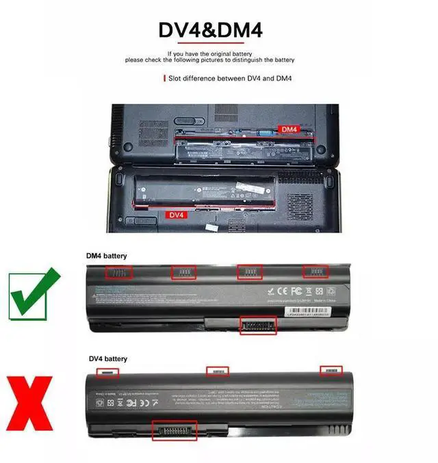 Alt view image 2 of 5 - Universal Laptop Battery for HP MU06 MU09 SPARE 593554-001 593553-001