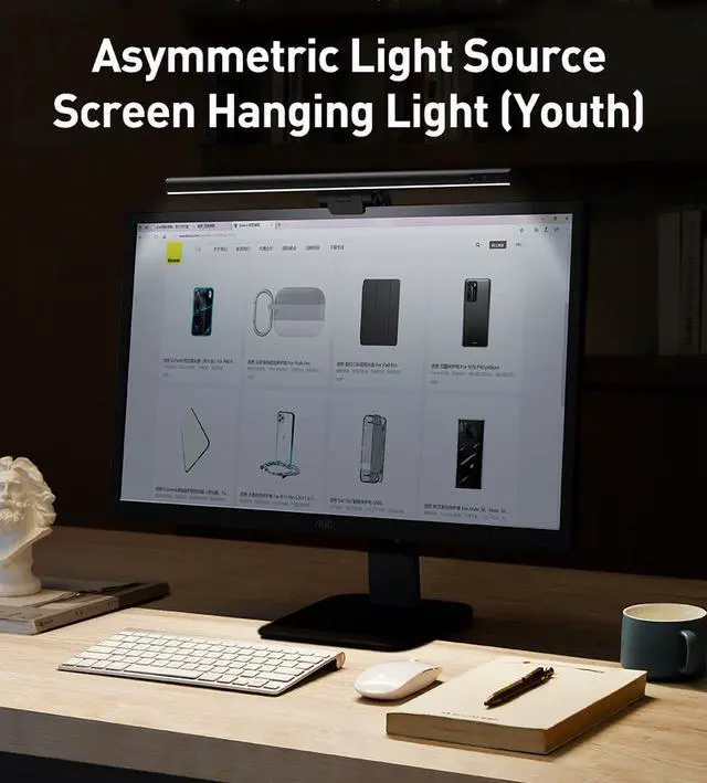 Alt view image 2 of 7 - Computer Light Desk Lamp Screen Light Laptop USB Lamp Hanging Light Table Lamp Monitor Light For Study Reading Light