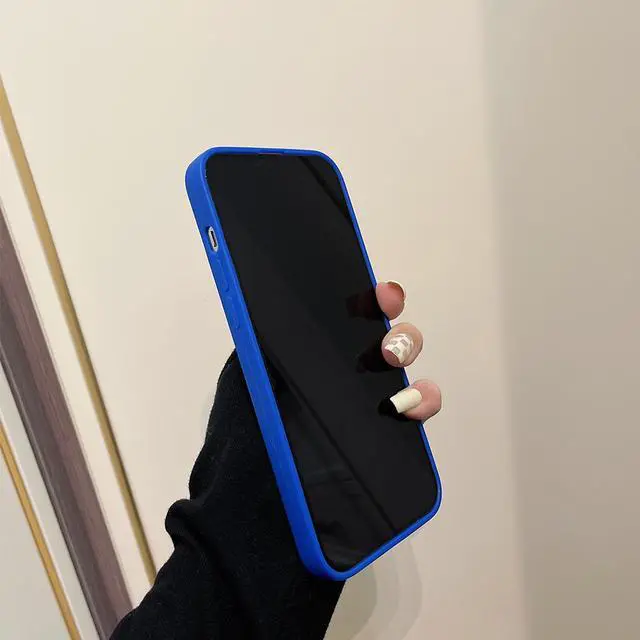 Alt view image 7 of 7 - Simple blue TPU case for iPhone 13 Pro Max