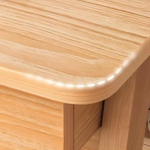 Alt view image 4 of 4 - Baycheer 39'' Modern Style Natural Wooden Study Writing Desk Simple Bedside Office Table Bedroom Gaming Desk