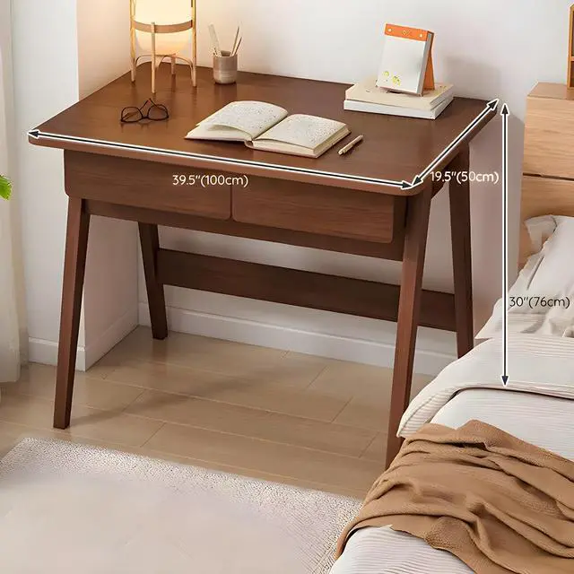 Alt view image 3 of 4 - Baycheer 39'' Modern Style Natural Wooden Study Writing Desk Simple Bedside Office Table Bedroom Gaming Desk
