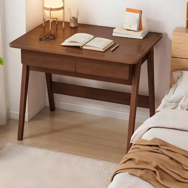 Alt view image 2 of 4 - Baycheer 39'' Modern Style Natural Wooden Study Writing Desk Simple Bedside Office Table Bedroom Gaming Desk