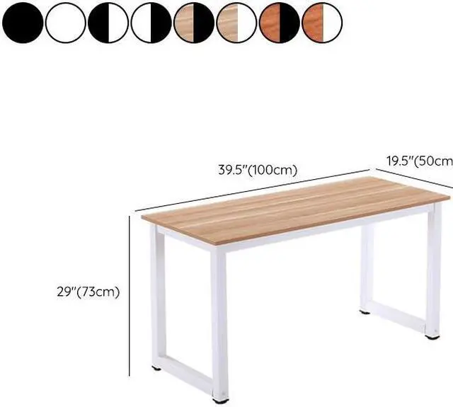 Alt view image 4 of 6 - Baycheer 39'' Modern Black Writing Desk Office Desk Gaming Table with Wood Top and Steel Sled Base for Home Office Study