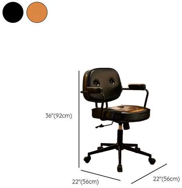 Alt view image 2 of 7 - Baycheer Brown Leather Reclining Function Desk Chair Office Chair with Mid Back Support Armrest Adjustable-Height 360° Swivel Rolling Task Chair Home Office Modern Vanity Chair