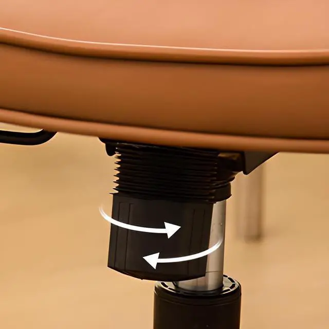 Alt view image 4 of 7 - Baycheer Brown Leather Reclining Function Desk Chair Office Chair with Mid Back Support Armrest Adjustable-Height 360° Swivel Rolling Task Chair Home Office Modern Vanity Chair