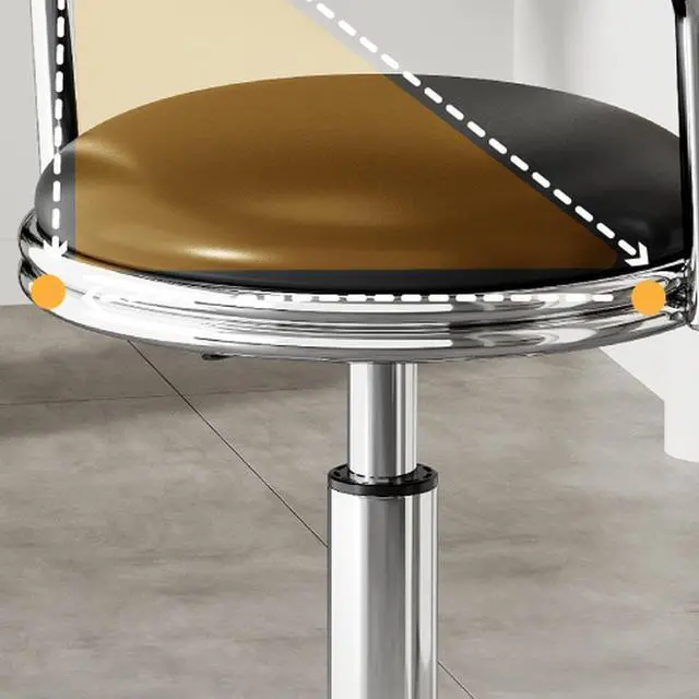 Alt view image 4 of 7 - Baycheer 35''H Precision Extended Height Swivel Stool w/Adjustable Height Swivel Task Chair Lab Stool Medical Stools Soft-Touch Leather, Black