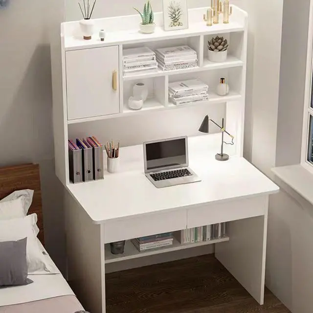 Main image of Baycheer Desk with Hutch Heavy Duty Computer Desk with 5-Cubby Hutch,Storage Shelves Bookshelves Home PC Desk with Bookshelf, Study Writing Table, PC Desk Workstation for Bedroom 31.5"