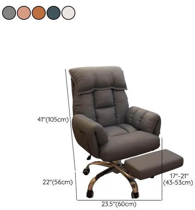 Alt view image 2 of 3 - Baycheer Contemporary Ergonomic Executive Office Chair with Footrest Reclining Computer Chair with High Back Soft Leather Home Office Desk Tech Cloth Chair Gray