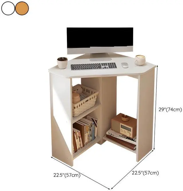 Alt view image 2 of 5 - Baycheer Corner Computer Desk for Small Space Compact Writing Table with Storage Shelves and CPU Storage, Space Saving Study Workstation, Laptop PC Corner Table for Home Office