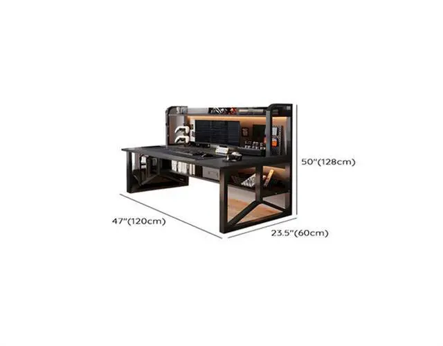 Alt view image 2 of 4 - Baycheer 47'' Modern Computer Gaming Desk with Open Storage Shelf for Home Office Home PC Table Office Writing Workstation,Balck