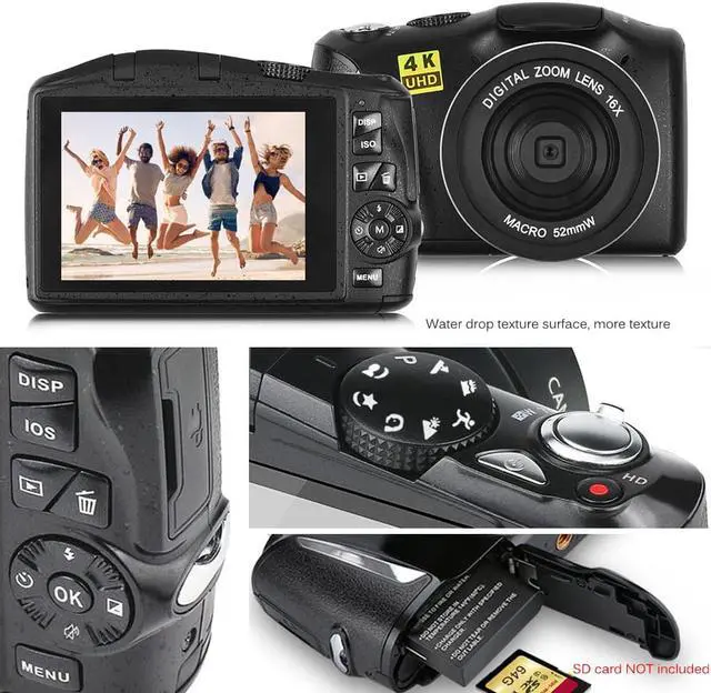 Alt view image 7 of 7 - Digital Camera with Macro & Wide Angle Lens 48MP 4K Full HD Vlogging Camera for YouTube 3.0 Inch Screen Compact Camera for Beginners Teens Photography with Two Rechargeable Batteries