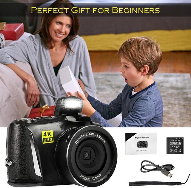 Alt view image 6 of 7 - Digital Camera 48MP 4K Full HD Camcorder Vlogging Camera for YouTube 3.0 Inch Screen Compact Camera for Beginners Teens Photography with Rechargeable Battery