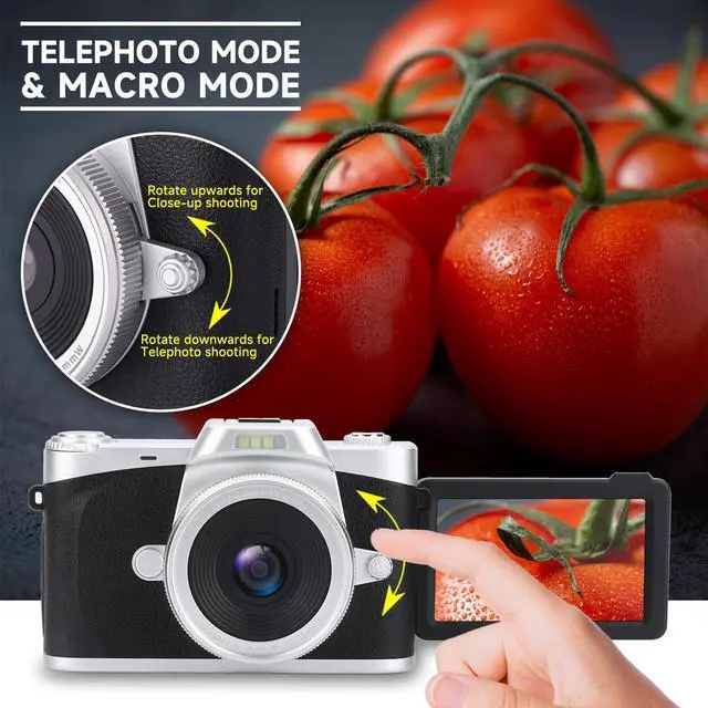 Alt view image 5 of 6 - novzzovaz Digital Camera with 3'' Flip Screen 16X Digital Zoom Compact Point and Shoot Camera for Kids, Beginners, 4K Vlogging Camera with 2 Batteries