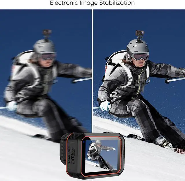 Alt view image 4 of 7 - Action Camera 4K WiFi Sports Camera IPX8 33FT Waterproof Camera 170° Wide Angle 16MP Underwater Camera with Remote Control Accessories Kit and Carrying Case