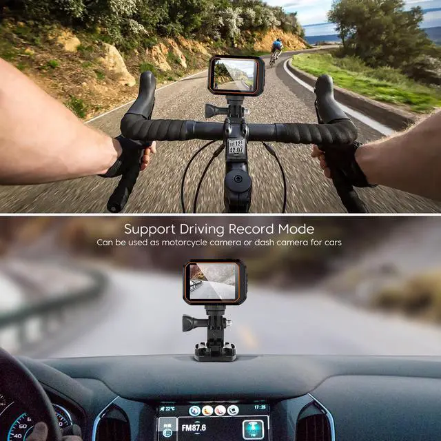 Alt view image 5 of 7 - Action Camera 4K WiFi Sports Camera IPX8 33FT Waterproof Camera 170° Wide Angle 16MP Underwater Camera with Remote Control Accessories Kit and Carrying Case