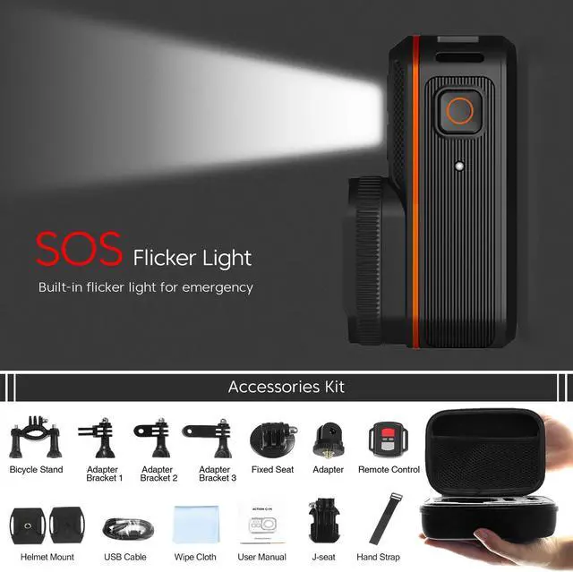 Alt view image 7 of 7 - Action Camera 4K WiFi Sports Camera IPX8 33FT Waterproof Camera 170° Wide Angle 16MP Underwater Camera with Remote Control Accessories Kit and Carrying Case