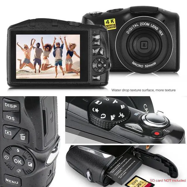 Alt view image 7 of 7 - Digital Camera 4K 48MP Vlogging Camera for YouTube, 3.0 Inch Screen, Compact Camera for Beginners Photography with Rechargeable Battery, Webcam Function, Slow Motion, Time-lapse