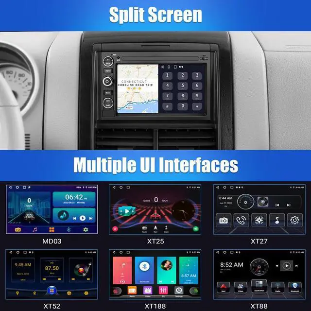 Alt view image 6 of 7 - Car Radio Stereo Android 12 for Ford F150 F250 F350 Fusion Edge Explorer Taurus Freestar 7 inch Touch Screen 2G+32G with Carplay/Android Auto SWC GPS WiFi Bluetooth FM RDS AM DSP