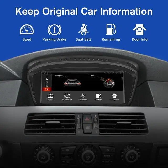 Alt view image 6 of 7 - Android 11 Car Radio for BMW 3/5 Series E60 E61 E63 E64 E90 E91 E92 CCC (2004-2008), 4+64GB Stereo Multimedia Player GPS Navigator iDrive System Retained Supports 4G WiFi CarPlay Android Auto