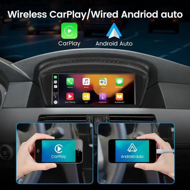 Alt view image 2 of 7 - Car Radio Stereo Android for BMW 3 5 Series E60 E90 E93 8.8inch Screen Upgrade with Carplay Andriod Auto 2009-2012 CIC System