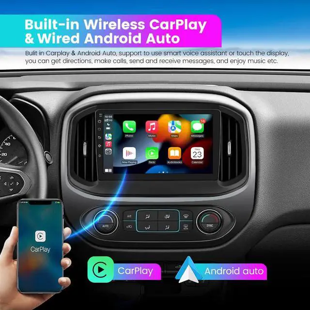 Alt view image 3 of 6 - Andriod Car Radio Stereo for Chevy Colorado GMC Canyon 2015 2016 2017 2018 2019 Wireless Carplay Android Auto 9 inch Touch Screen with WiFi GPS Navigation DSP Bluetooth