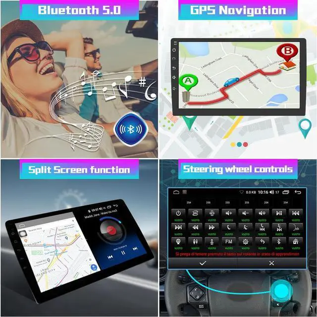Alt view image 6 of 7 - CarPlay Radio Stereo for Toyota Tacoma 2016 2017 2018 2019 2020 2021 Android 12 Touch Screen Head Unit Wired Andriod Auto Bluetooth GPS Navigation
