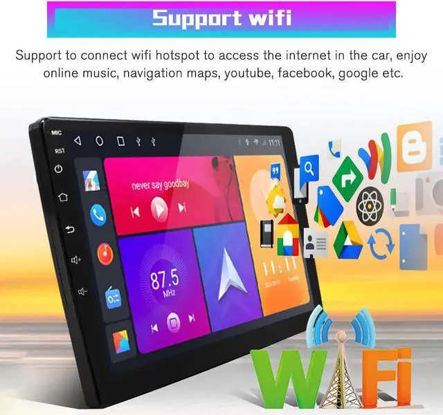 Alt view image 4 of 7 - CarPlay Radio Stereo for Toyota Tacoma 2016 2017 2018 2019 2020 2021 Android 12 Touch Screen Head Unit Wired Andriod Auto Bluetooth GPS Navigation