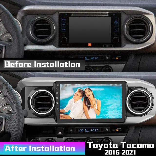 Alt view image 2 of 7 - CarPlay Radio Stereo for Toyota Tacoma 2016 2017 2018 2019 2020 2021 Android 12 Touch Screen Head Unit Wired Andriod Auto Bluetooth GPS Navigation