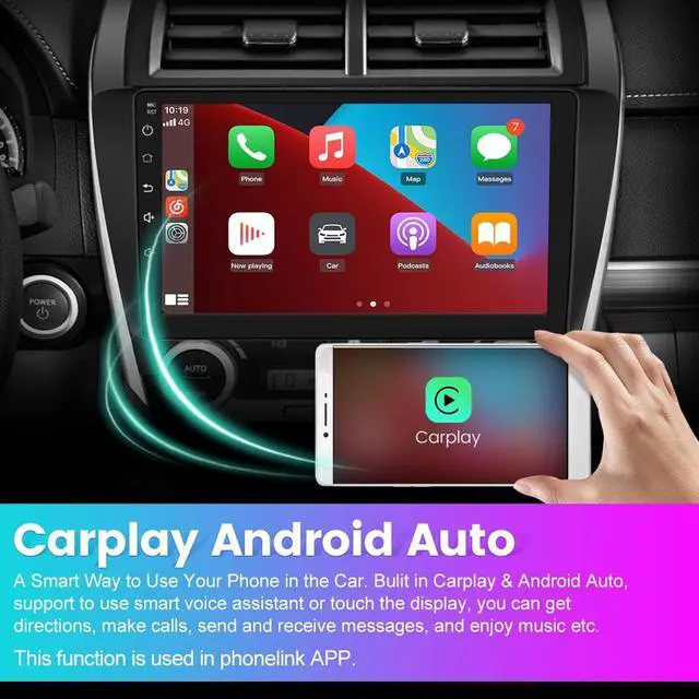 Alt view image 3 of 6 - Car Stereo Android System12.0 for Toyota Camry 2012 2013 2014 2015 Touch Screen Radio Built in Wireless Apple Carplay Andriod Auto Support GPS Navigation SWC Split Screen Mirror Link