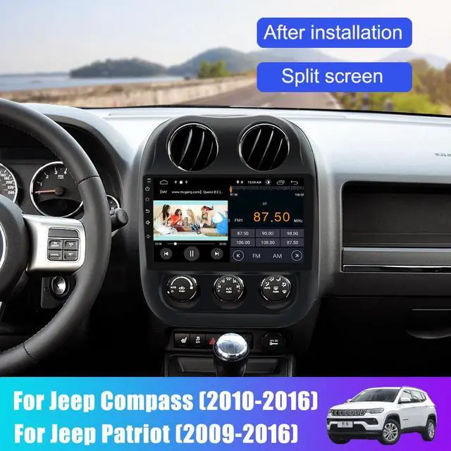 Alt view image 2 of 7 - 10.1 Inch Car Stereo Radio Compatible for Jeep Patriot Compass 2010-2016 with Wireless CarPlay Wired Android Auto, Android 12 Player Radio with Bluetooth, WiFi, SWC, Support GPS