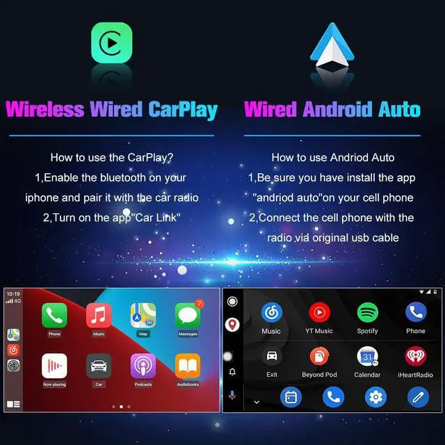 Alt view image 7 of 7 - 10.1 Inch Car Stereo Radio Compatible for Jeep Patriot Compass 2010-2016 with Wireless CarPlay Wired Android Auto, Android 12 Player Radio with Bluetooth, WiFi, SWC, Support GPS