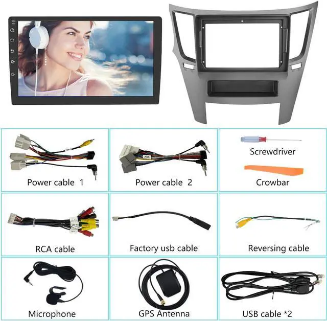 Alt view image 7 of 7 - Android 12 Car Stereo Radio for Subaru Outback Legacy 2009-2014, 10" Touchscreen Wireless Carplay Android Auto Media Radio WiFi Bluetooth GPS Navigation FM/RDS, 2G +32G