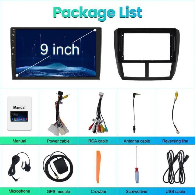 Alt view image 7 of 7 - Car Stereo for Subaru Forester Impreza WRX 2008 2009 2010 2011 2012, 2 + 32G Android Bluetooth Radio Touchscreen Support CarPlay Android Auto Bluetooth Navigation