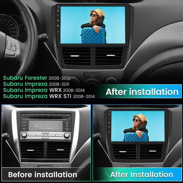 Alt view image 2 of 7 - Car Stereo for Subaru Forester Impreza WRX 2008 2009 2010 2011 2012, 2 + 32G Android Bluetooth Radio Touchscreen Support CarPlay Android Auto Bluetooth Navigation