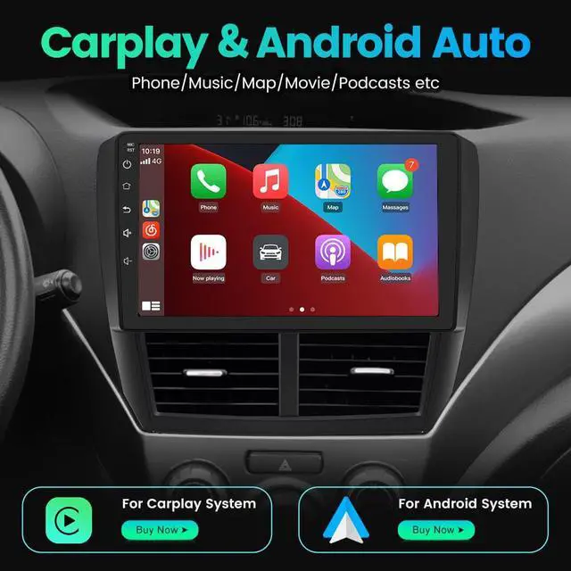 Alt view image 3 of 7 - Car Stereo for Subaru Forester Impreza WRX 2008 2009 2010 2011 2012, 2 + 32G Android Bluetooth Radio Touchscreen Support CarPlay Android Auto Bluetooth Navigation