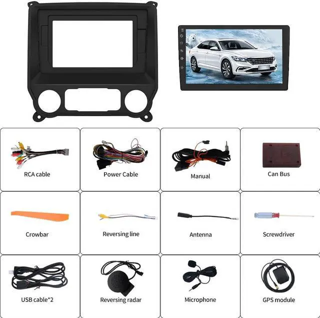 Alt view image 7 of 7 - Android 12.0 Car Radio Stereo for Chevy Silverado GMC Sierra 2014-2018 10 Inch Touch Screen Support Carplay Andriod Auto