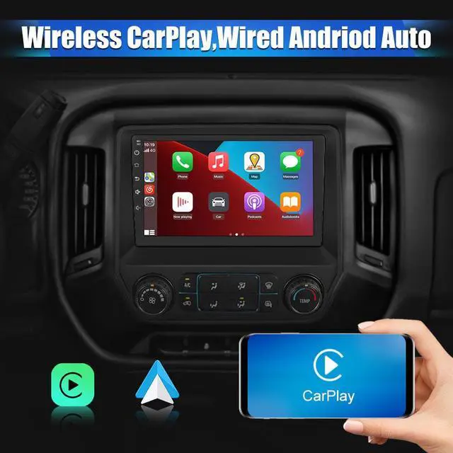 Alt view image 3 of 7 - Android 12.0 Car Radio Stereo for Chevy Silverado GMC Sierra 2014-2018 10 Inch Touch Screen Support Carplay Andriod Auto